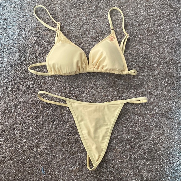 Kiss My Peach Swimwear Other - Kiss My Peach Bikini- Yellow Strappy Thong Bikini